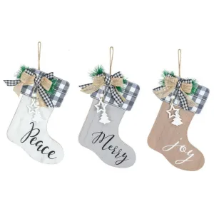 13" Wood Christmas Stocking Hanger