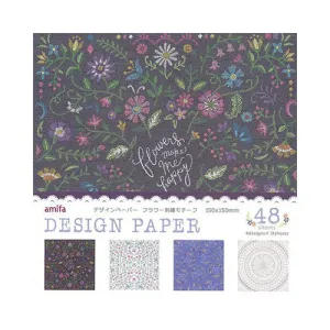 4-Design Flowers Origami Design Paper (48sheets)