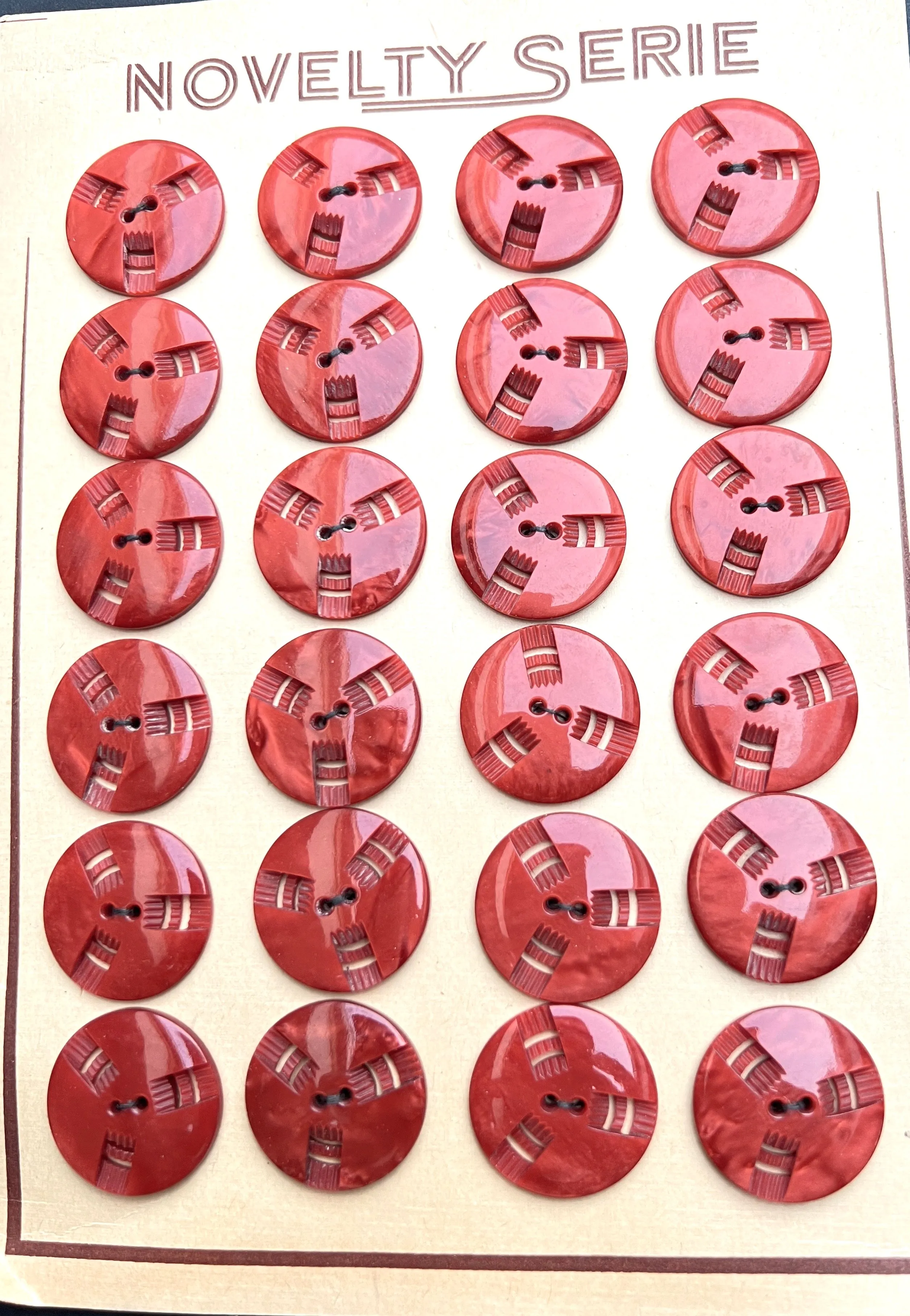 6 or 24 Rosewood Coloured Vintage French  Buttons - 2.2cm or 1.7cm