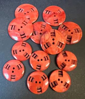 6 or 24 Rosewood Coloured Vintage French  Buttons - 2.2cm or 1.7cm