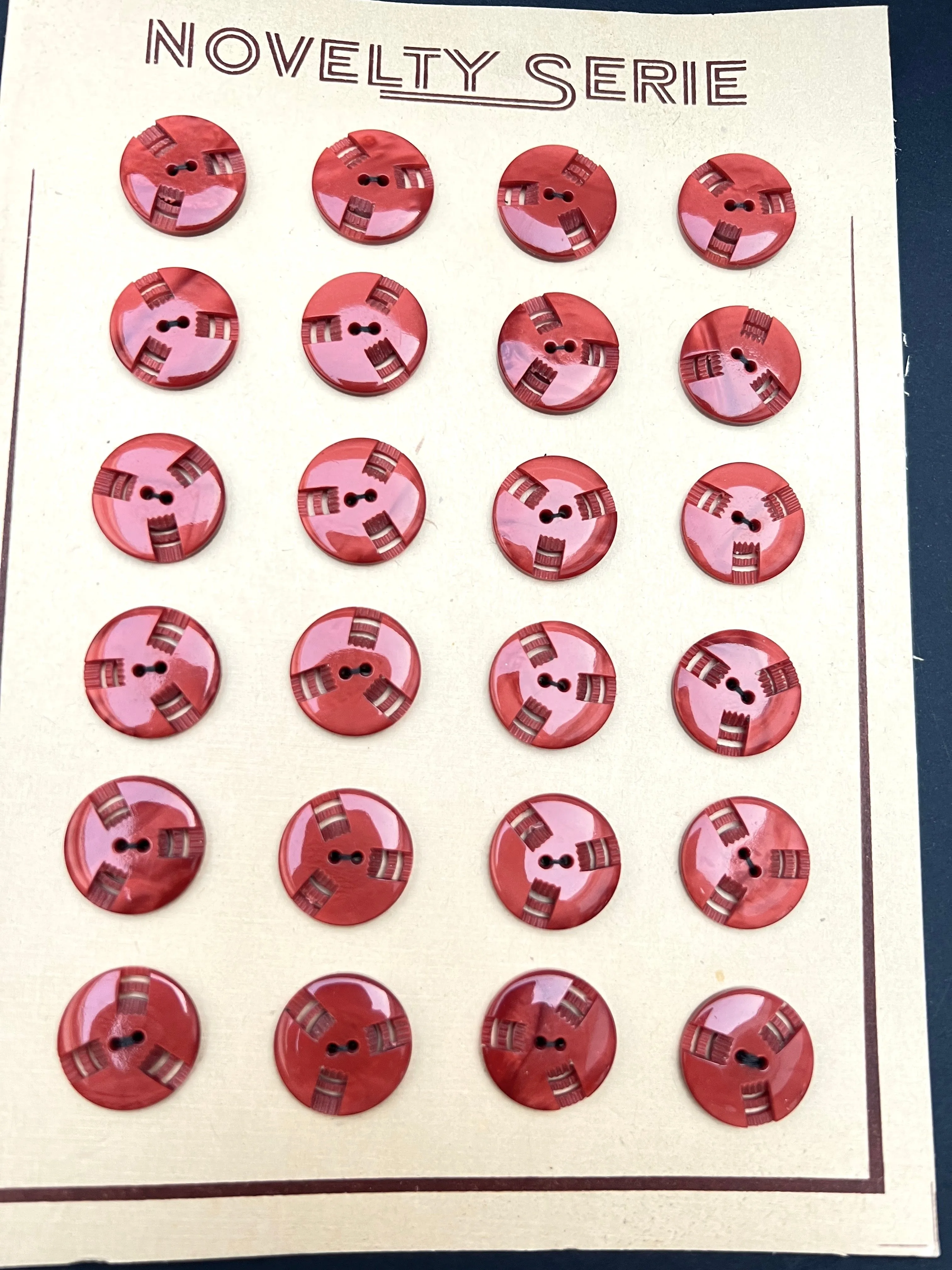6 or 24 Rosewood Coloured Vintage French  Buttons - 2.2cm or 1.7cm