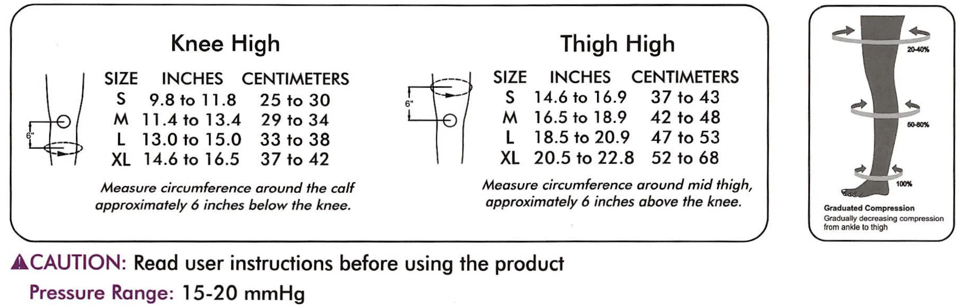Anti Embolism Compression Stockings (D.V.T. Prophylaxis) Class 1 (Pair)
