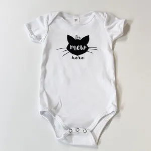 Baby Bodysuit - Mew Here White