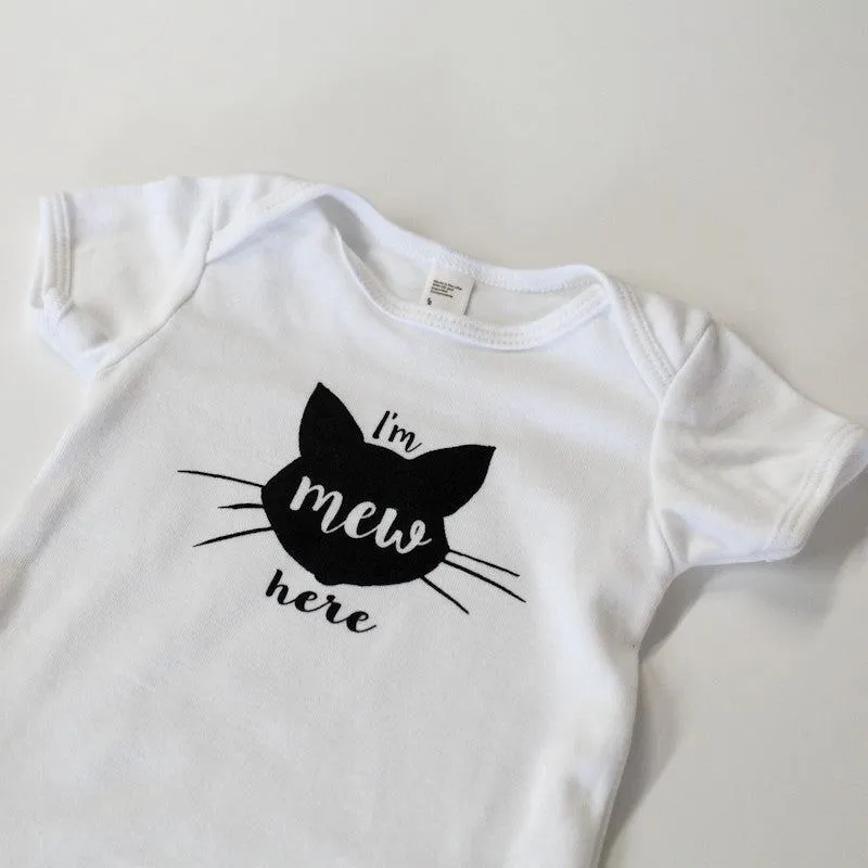 Baby Bodysuit - Mew Here White