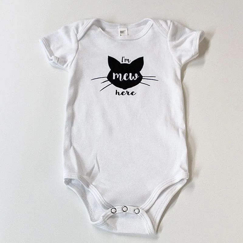 Baby Bodysuit - Mew Here White