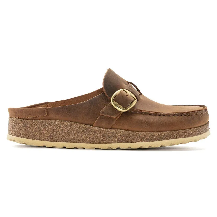 Birkenstock Womens Buckley Oiled Leather Cognac
