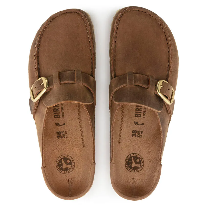 Birkenstock Womens Buckley Oiled Leather Cognac