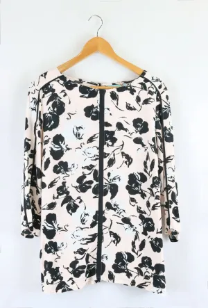 Blue Illusion Pink And Black Top L