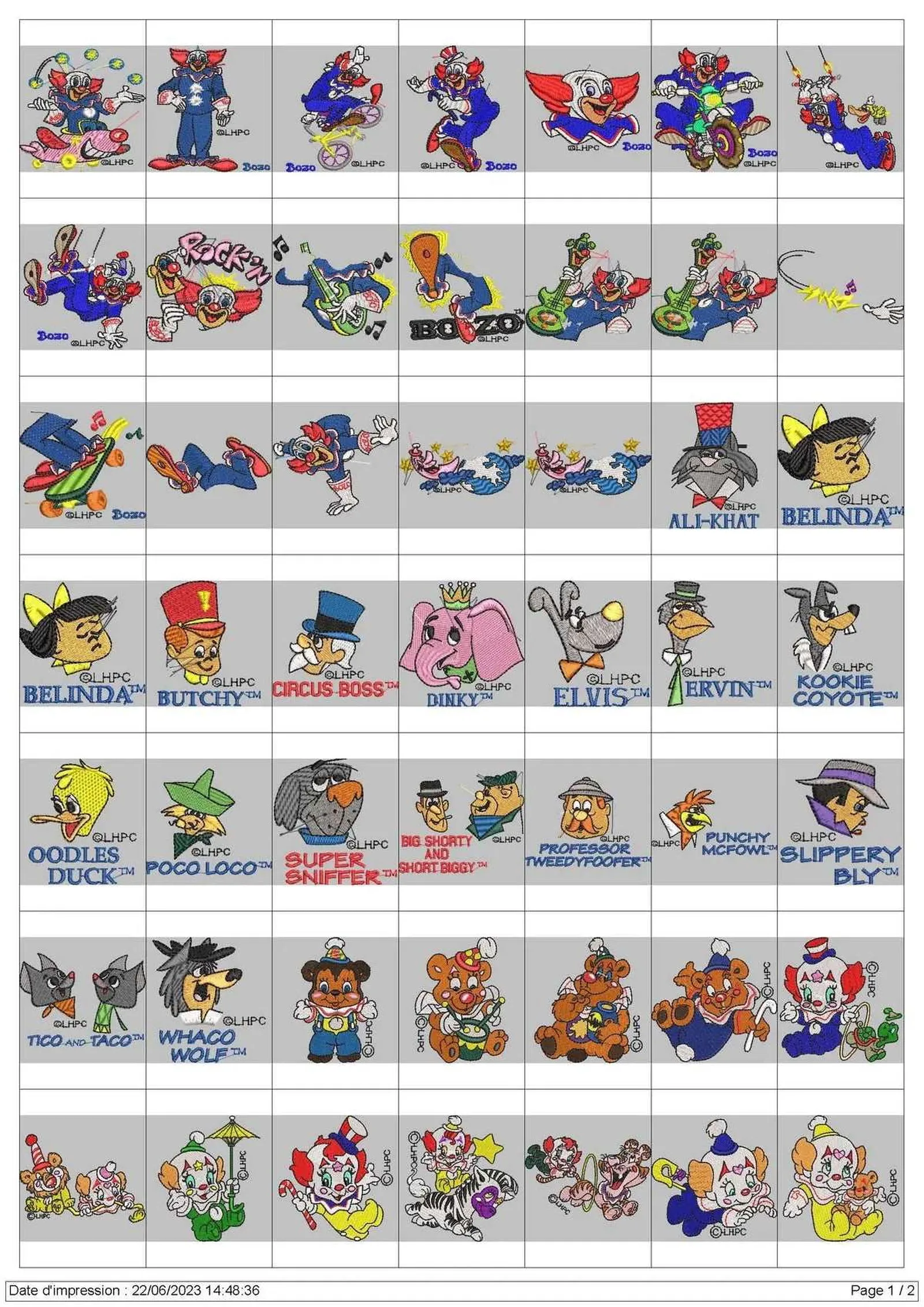 Bozo - Pack of 83 Designs - Embroidery Design