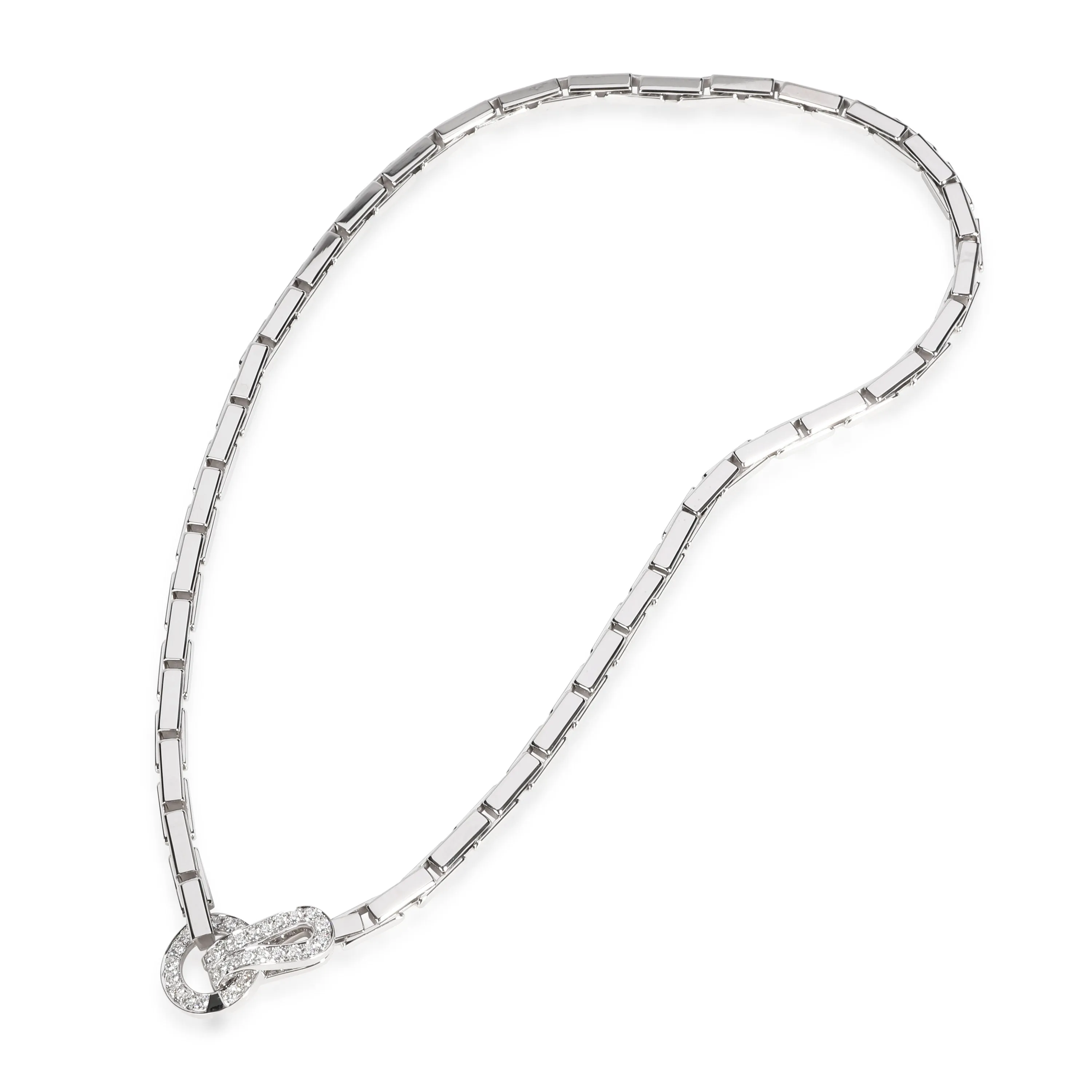 Cartier Agrafe Diamond Necklace in 18K White Gold 1.10 CTW