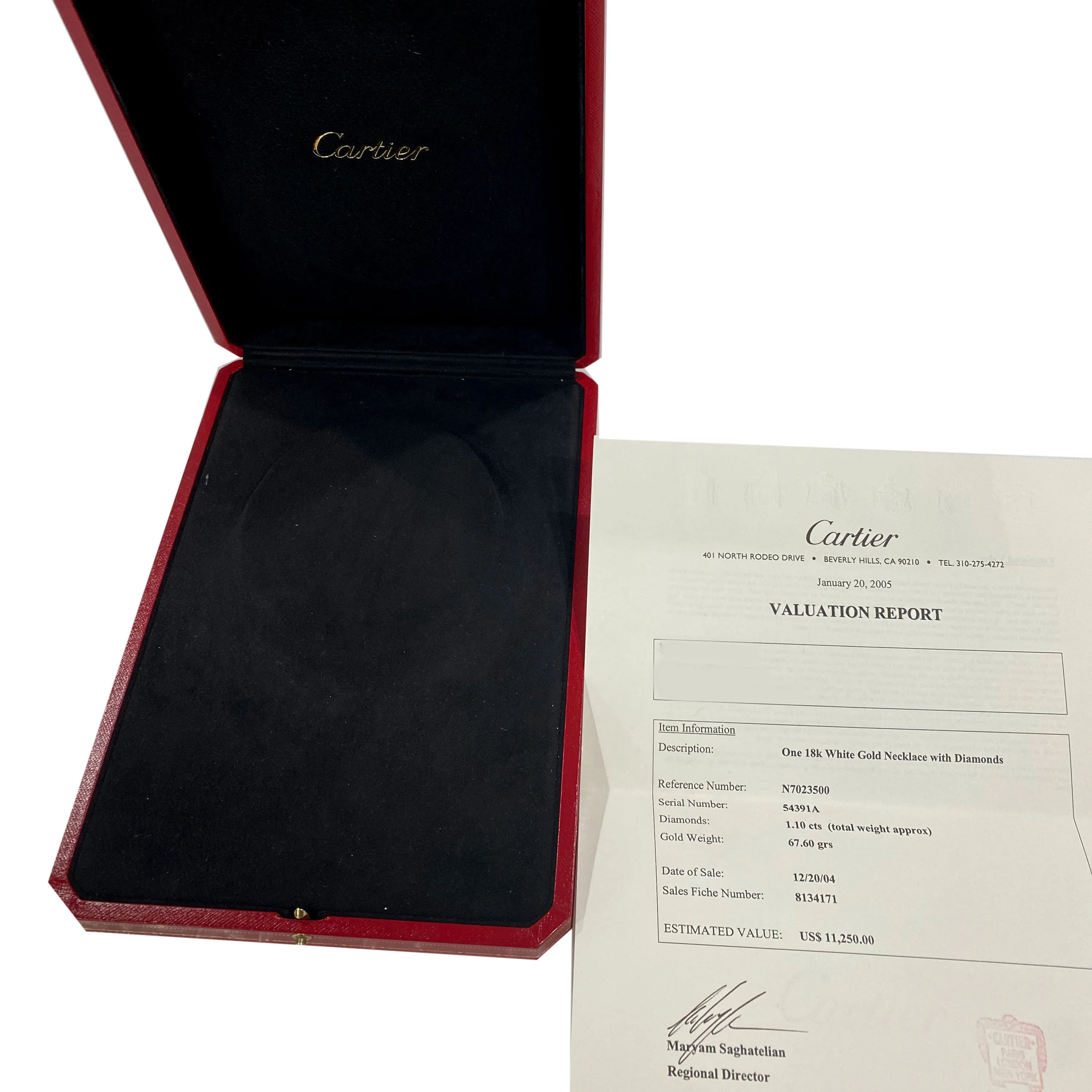 Cartier Agrafe Diamond Necklace in 18K White Gold 1.10 CTW