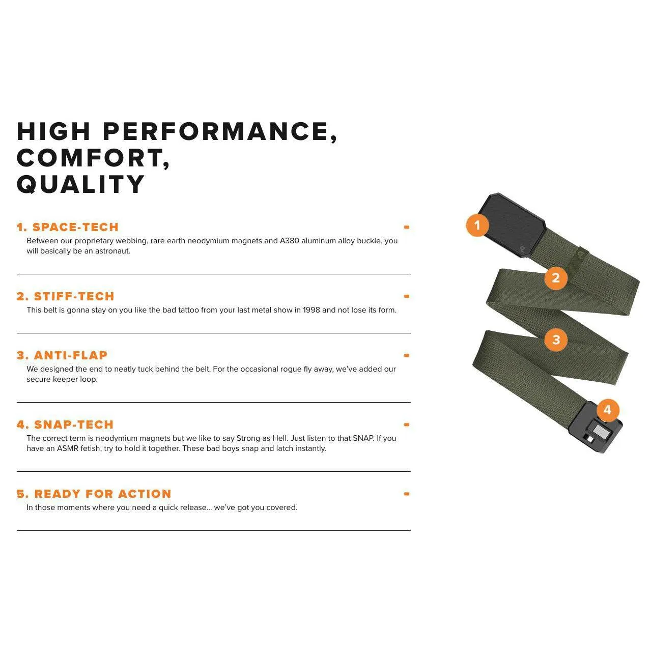 Daggers Up Topo Groove Life ™ Stretch Belt