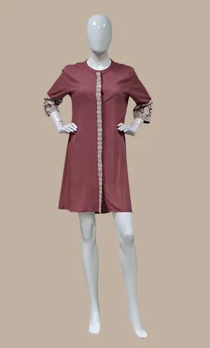 Dark Mink Embroidered Fusion Dress