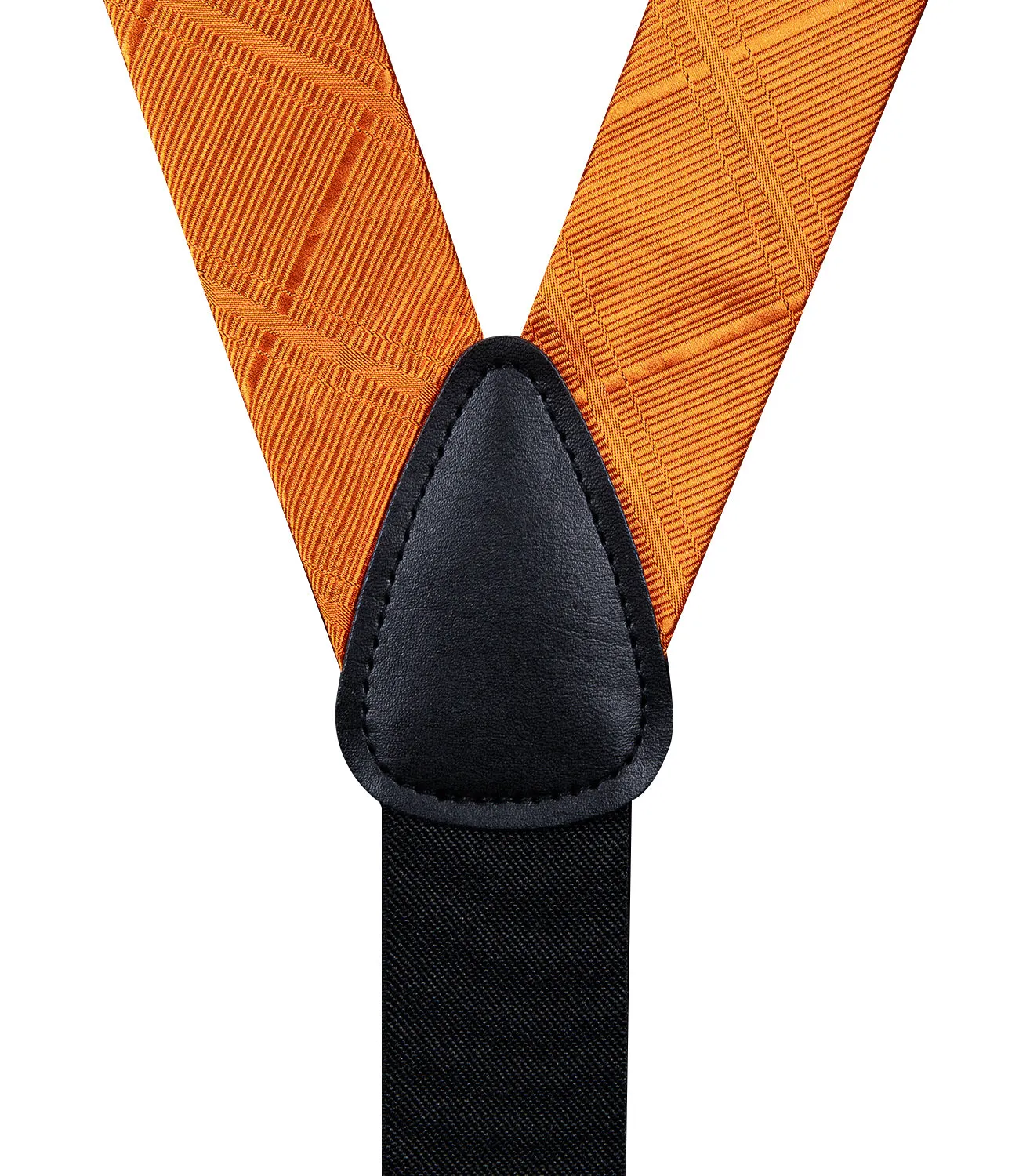 DiBanGu Men's Suspenders Novelty Orange Solid Brace Clip-on Suspender with Bow Tie Set