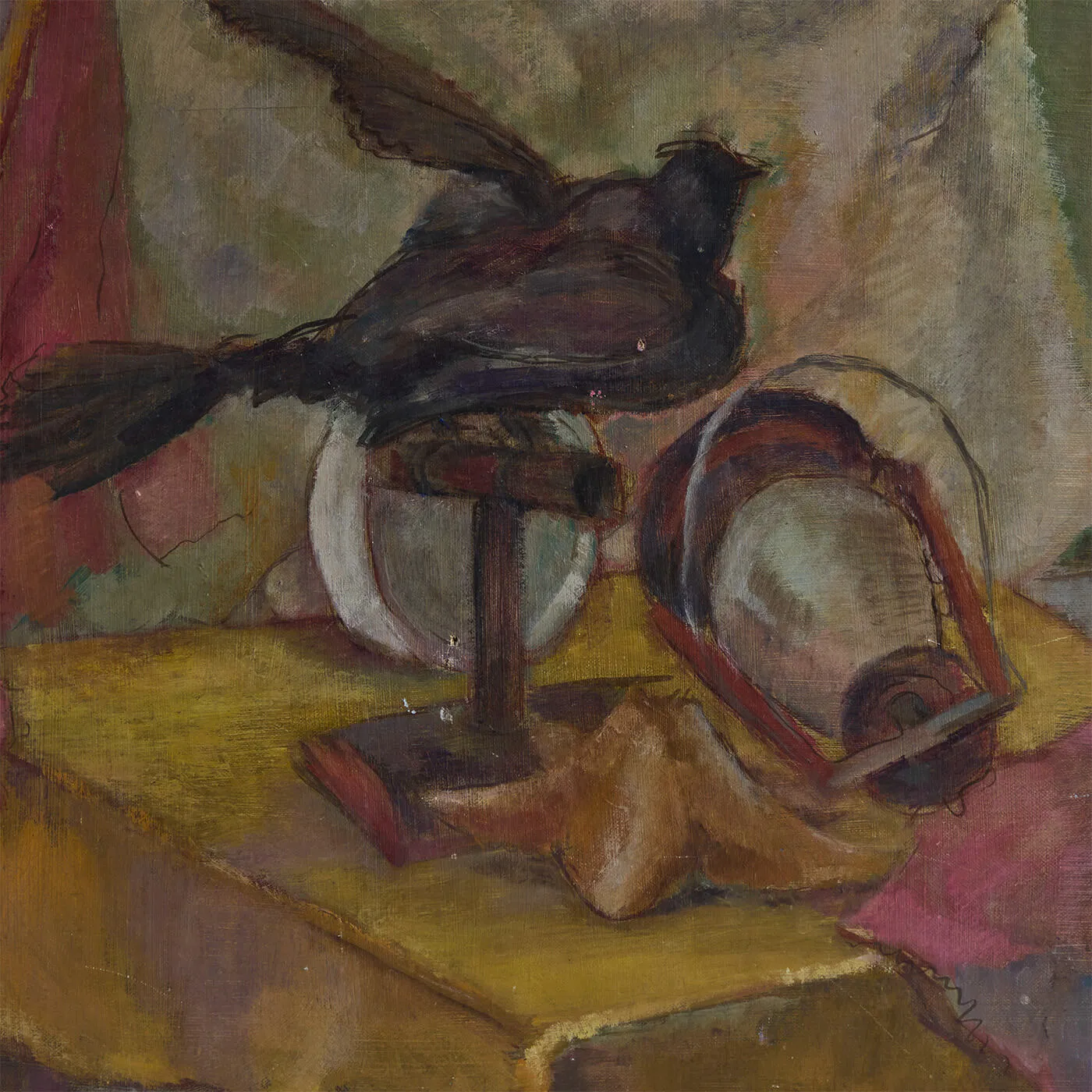 E. Hecht <br />Still Life with Bird
