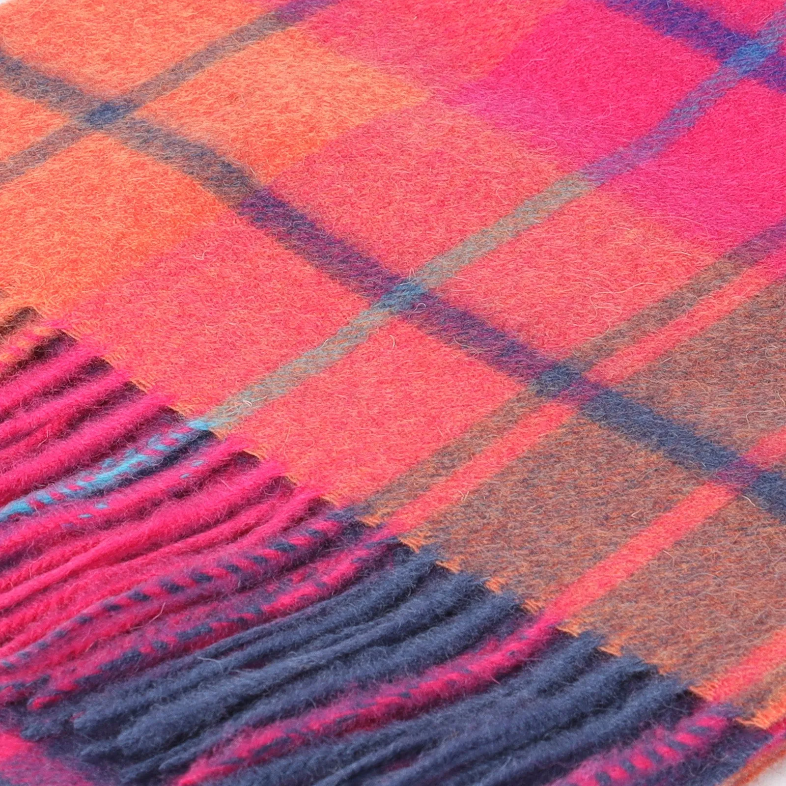 Edinburgh 100% Lambswool Tartan Scarf Mill Check Jazz