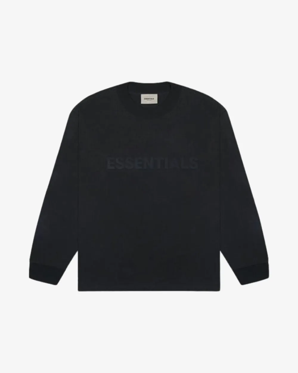 FOG ESSENTIALS SS20 SILCON APPLIQUE LOGO BLACK LONG SLEEVE TEE
