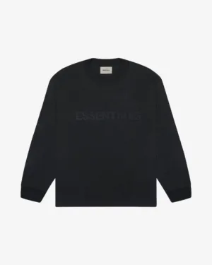 FOG ESSENTIALS SS20 SILCON APPLIQUE LOGO BLACK LONG SLEEVE TEE