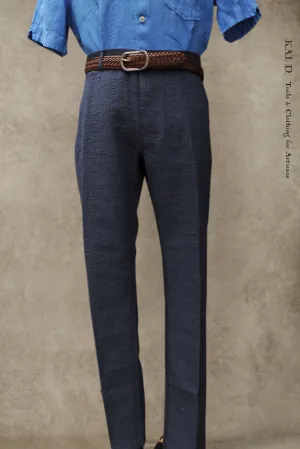 Fred Regular Cut Trousers - Dark Blue - M, L