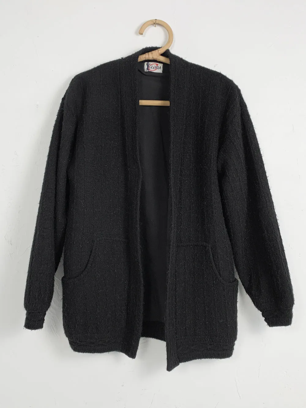 Gloria Black Fuzzy Jacket