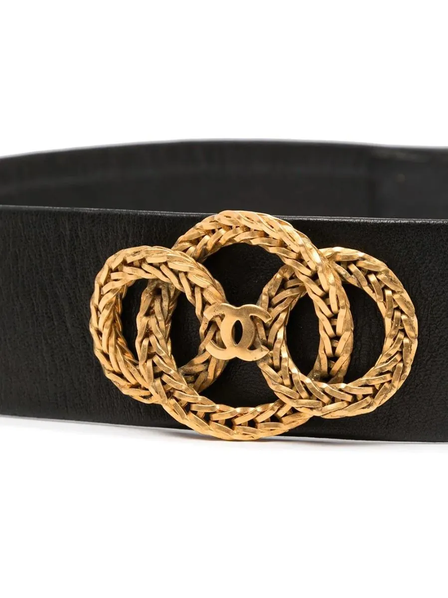 Haute Couture Black Woven Buckle Belt