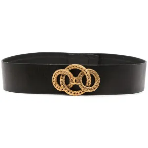 Haute Couture Black Woven Buckle Belt