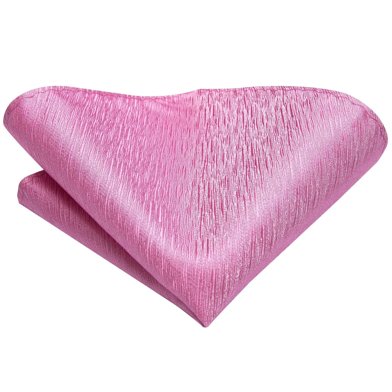 Hi-Tie Solid Necktie Baby Pink Solid Tie Pocket Square Cufflinks Set
