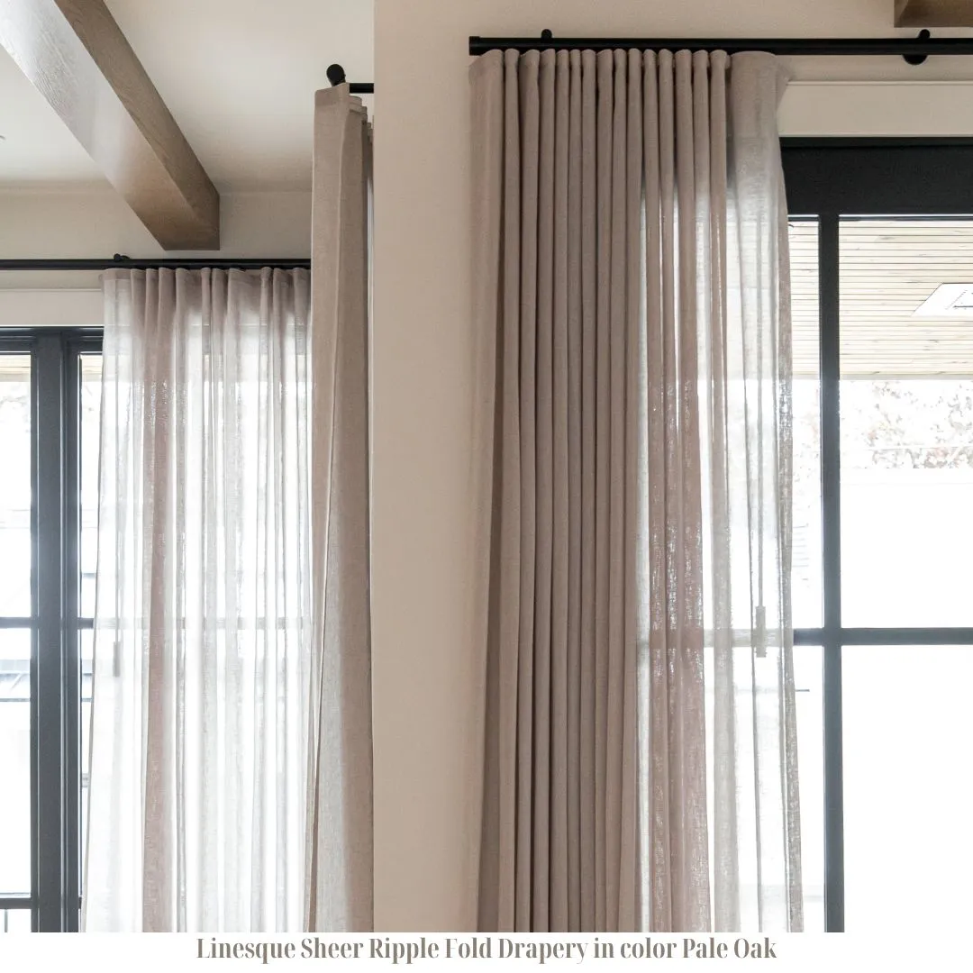 Idyllic Linen Swiss Coffee, Ripple fold, BLACK OUT LINING