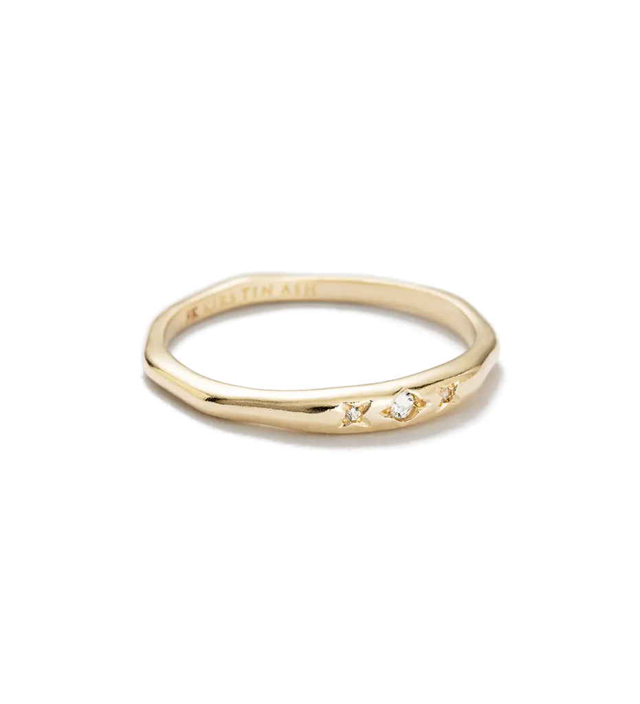 Kirstin Ash 9k Gold Bask Topaz Ring