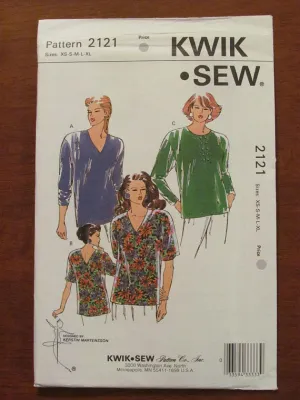 Kwik Sew 2121 Misses Loose Fitting Tops Vintage 1980's