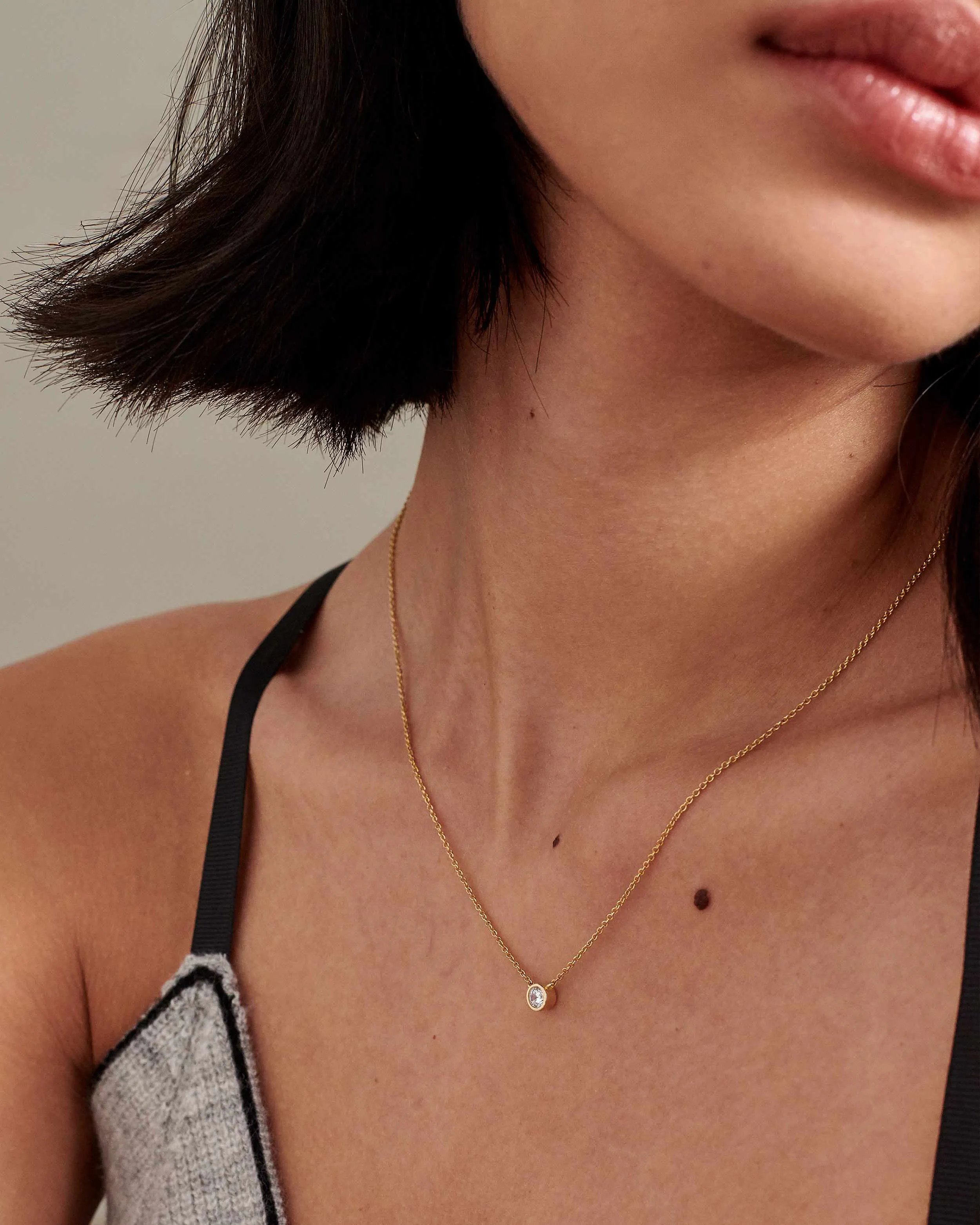 Large Solitaire Diamond Necklace