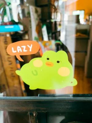 LAZY FROG Vinyl Sticker