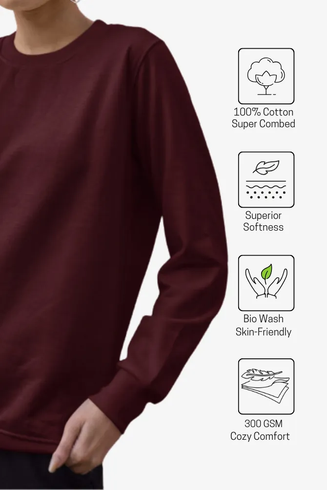 Maroon Sweatshirt for women
