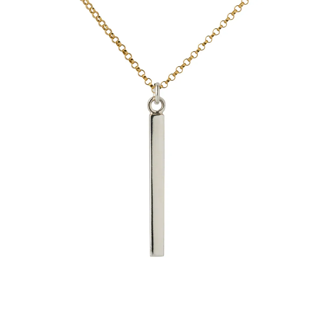 Mixed Vertical Bar Pendant Necklace