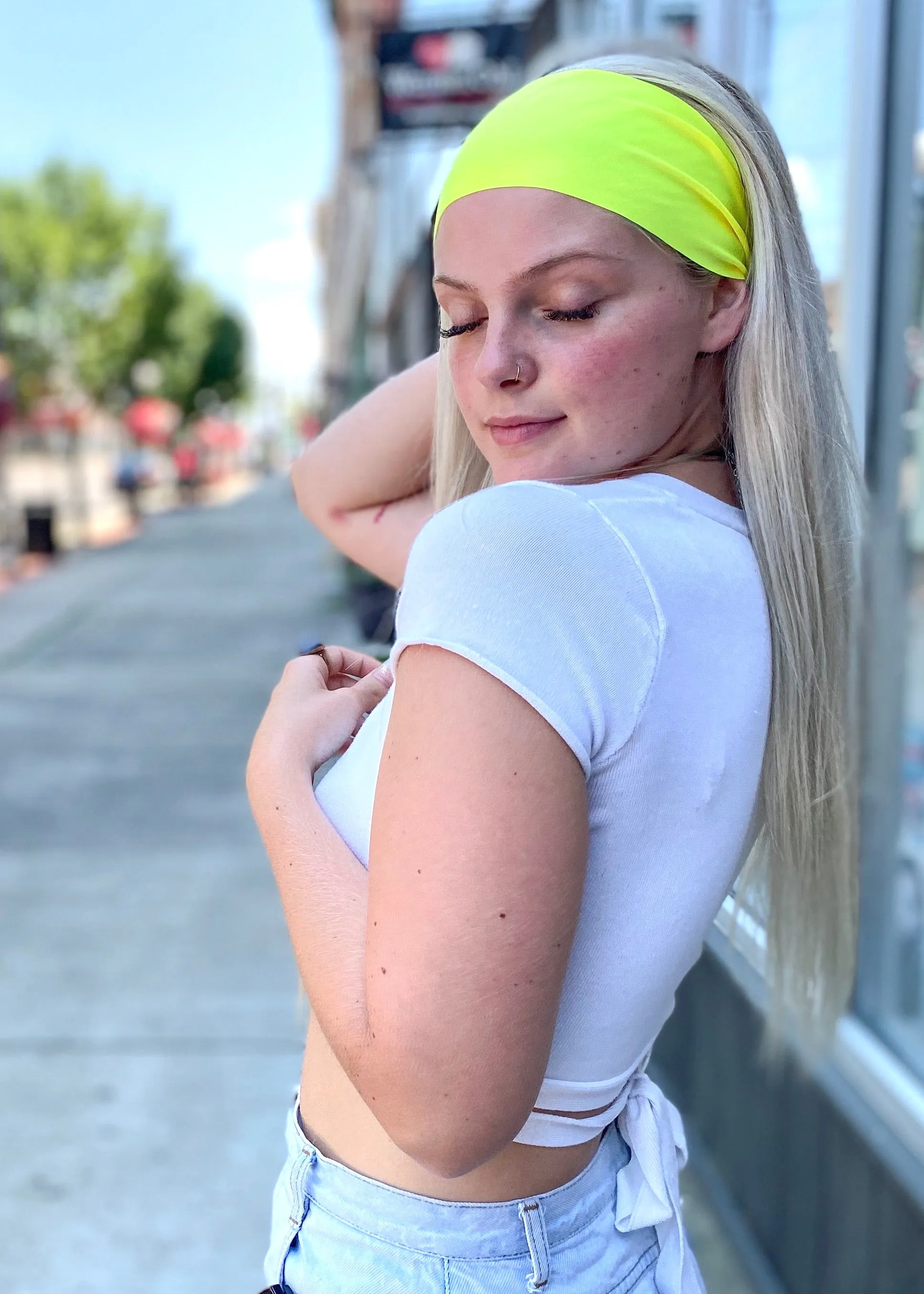 Neon Yellow Yoga Headband