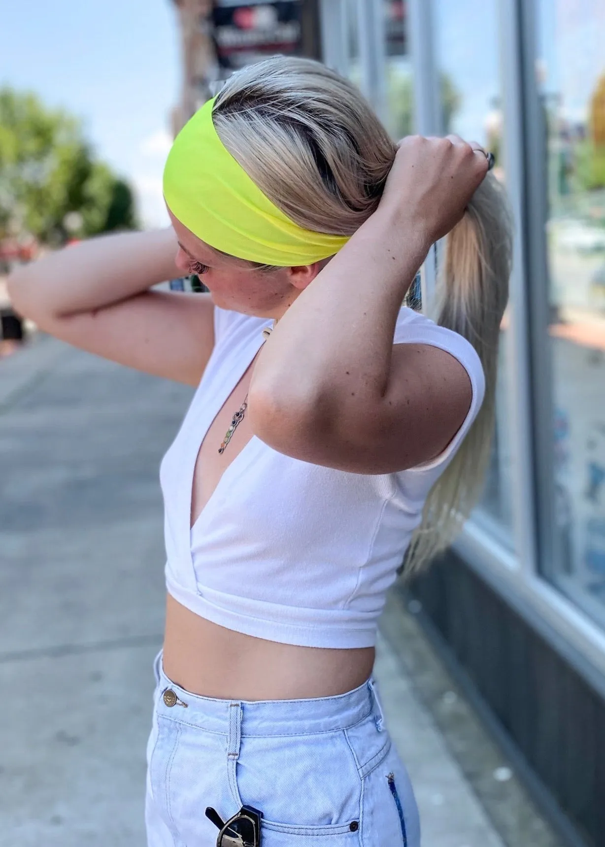 Neon Yellow Yoga Headband