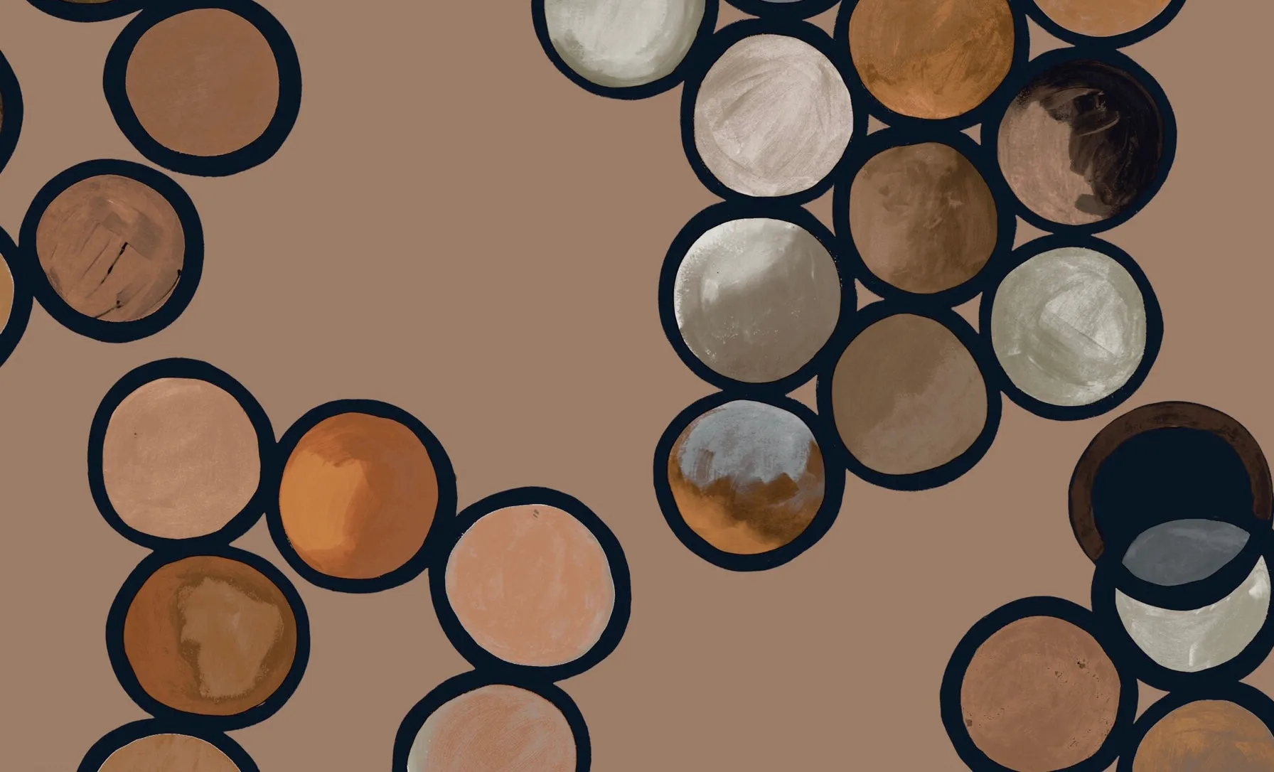 Ombré Circle Wallpaper - Clay & Terracotta