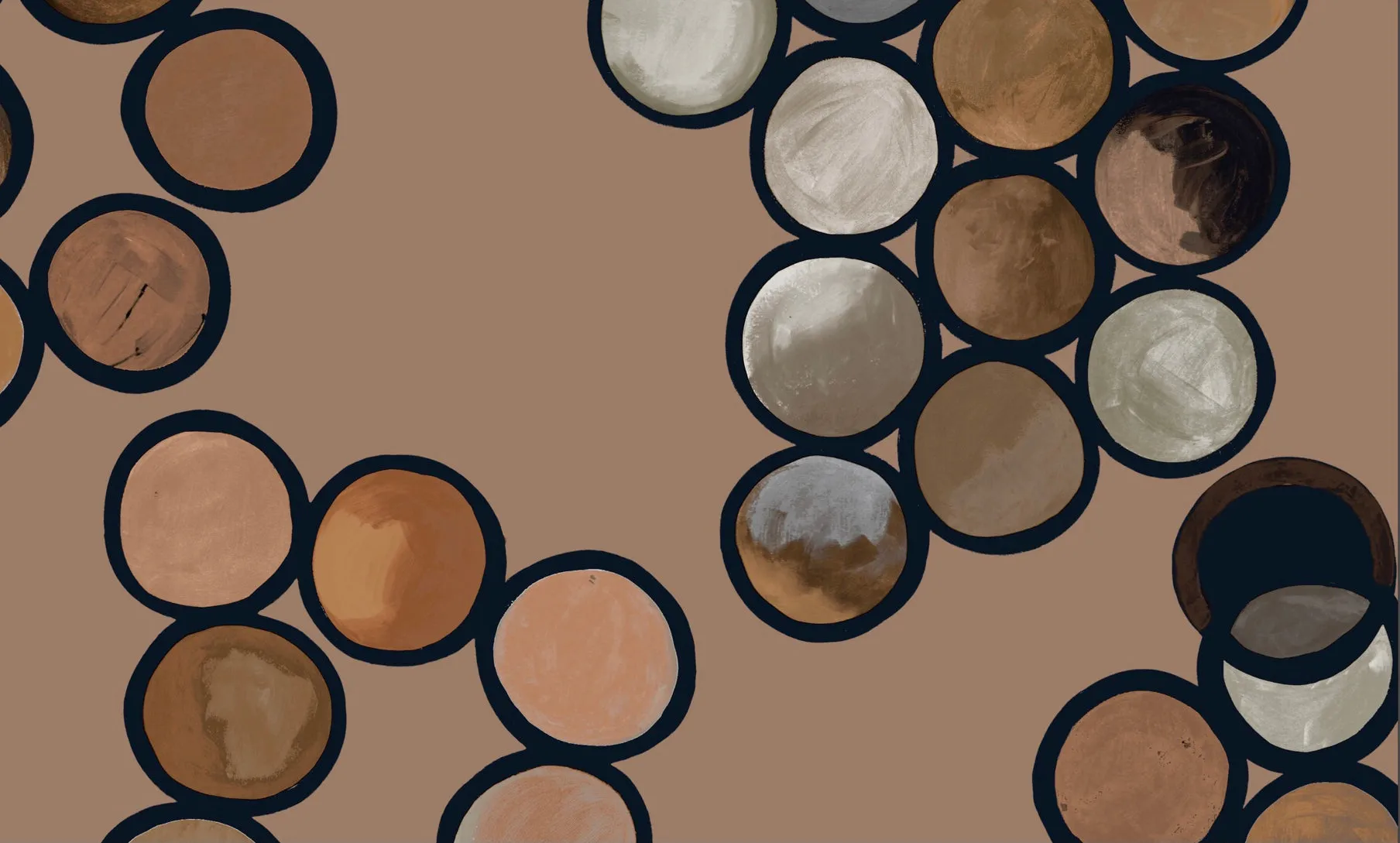 Ombré Circle Wallpaper - Clay & Terracotta