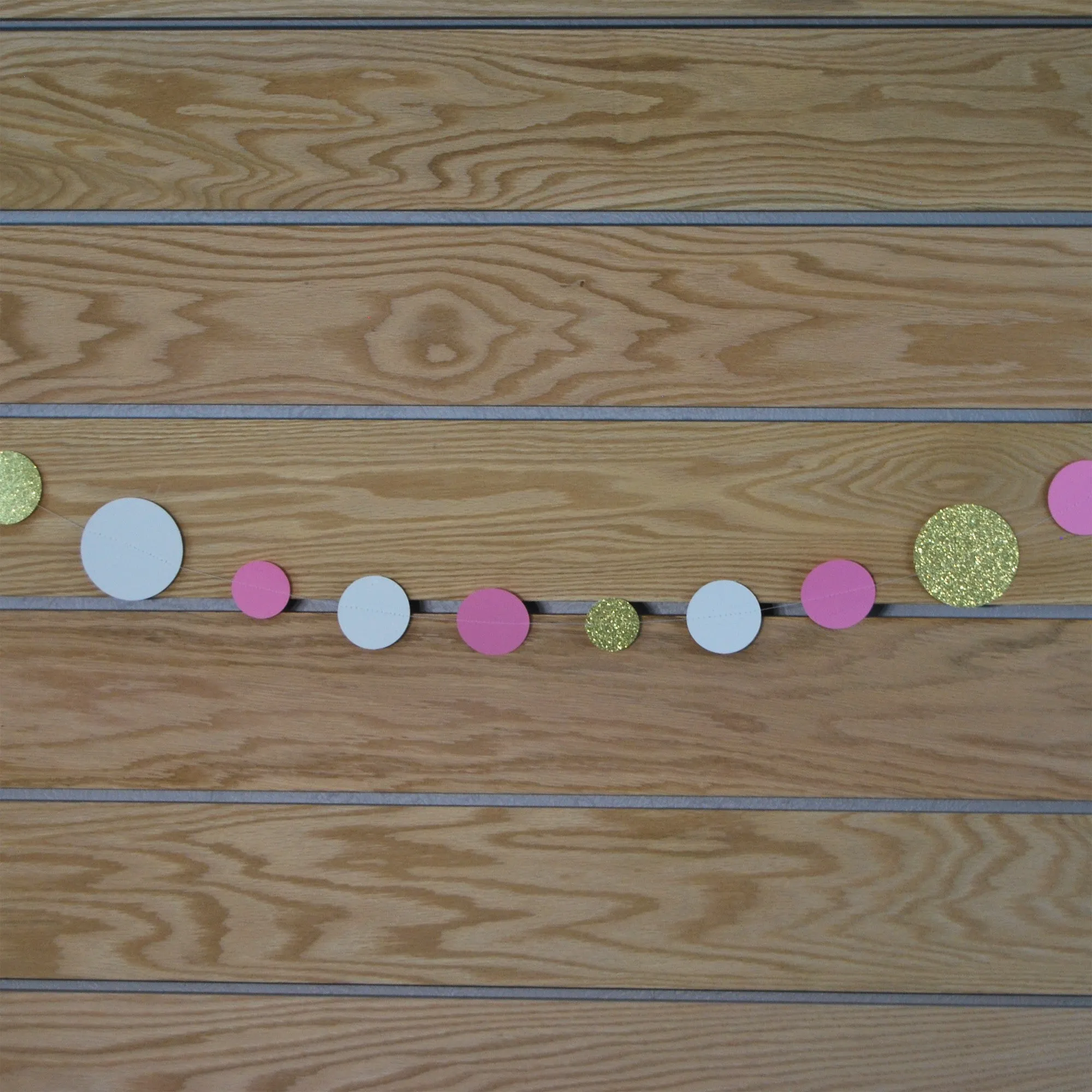 Pink and Gold Dot Garland