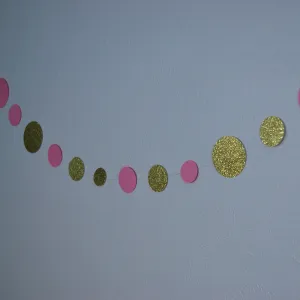 Pink and Gold Dot Garland