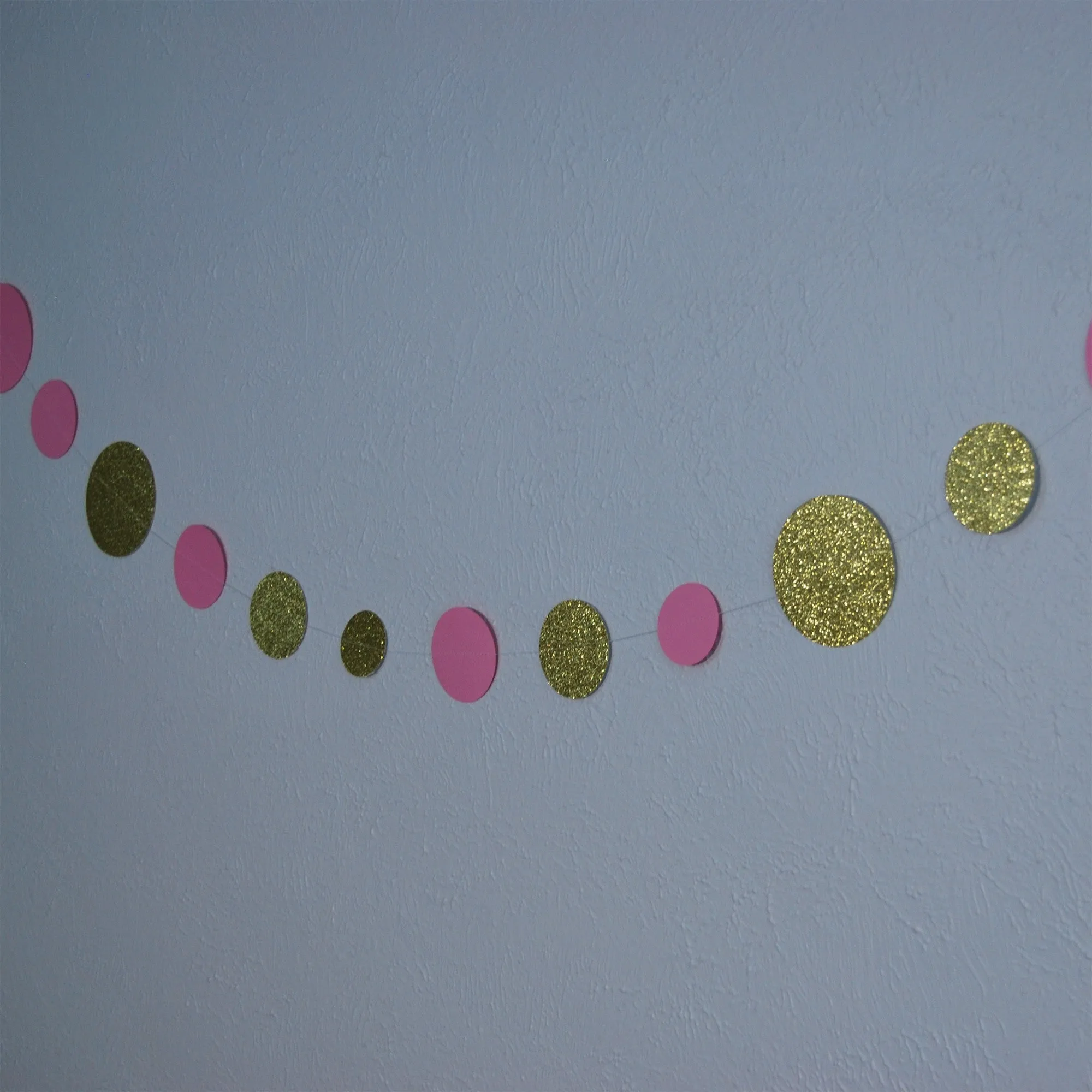 Pink and Gold Dot Garland