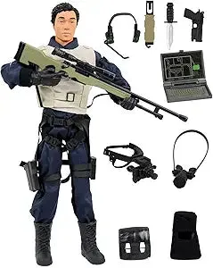 Police Force Sniper 12" Inch Action Figure Play Set With Accessories