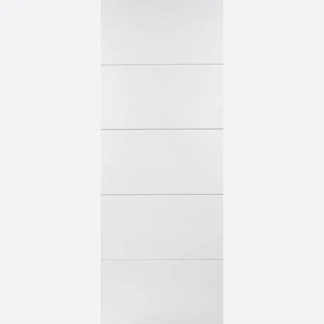 Pre-Assembled White Primed Moulded Horizontal Four Line Door Set