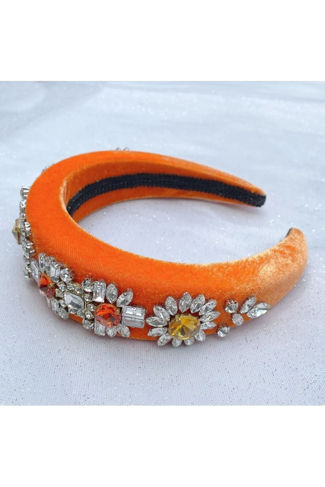 QueenMee Accessories Orange Headband Jewelled Headband Featured In Heat Magazine