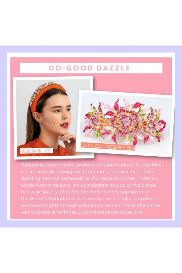 QueenMee Accessories Orange Headband Jewelled Headband Featured In Heat Magazine