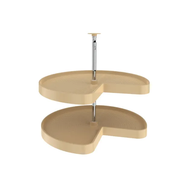 Rev-A-Shelf 28" Polymer Kidney 2-Shelf Lazy Susan for Corner Base Cabinets LD-2472-28-15-1