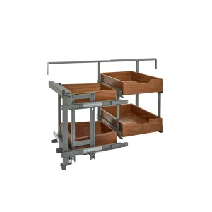 Rev-A-Shelf / 499-18-LWN / Wood Blind Corner Cabinet Organizer for Blind Right Corner w/Soft Close