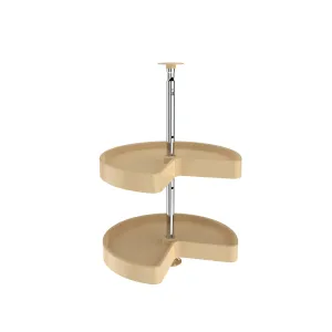 Rev-A-Shelf / LD-2472-18-15-1 / Polymer Kidney-Shaped 2-Shelf Lazy Susan for Corner Wall Cabinets