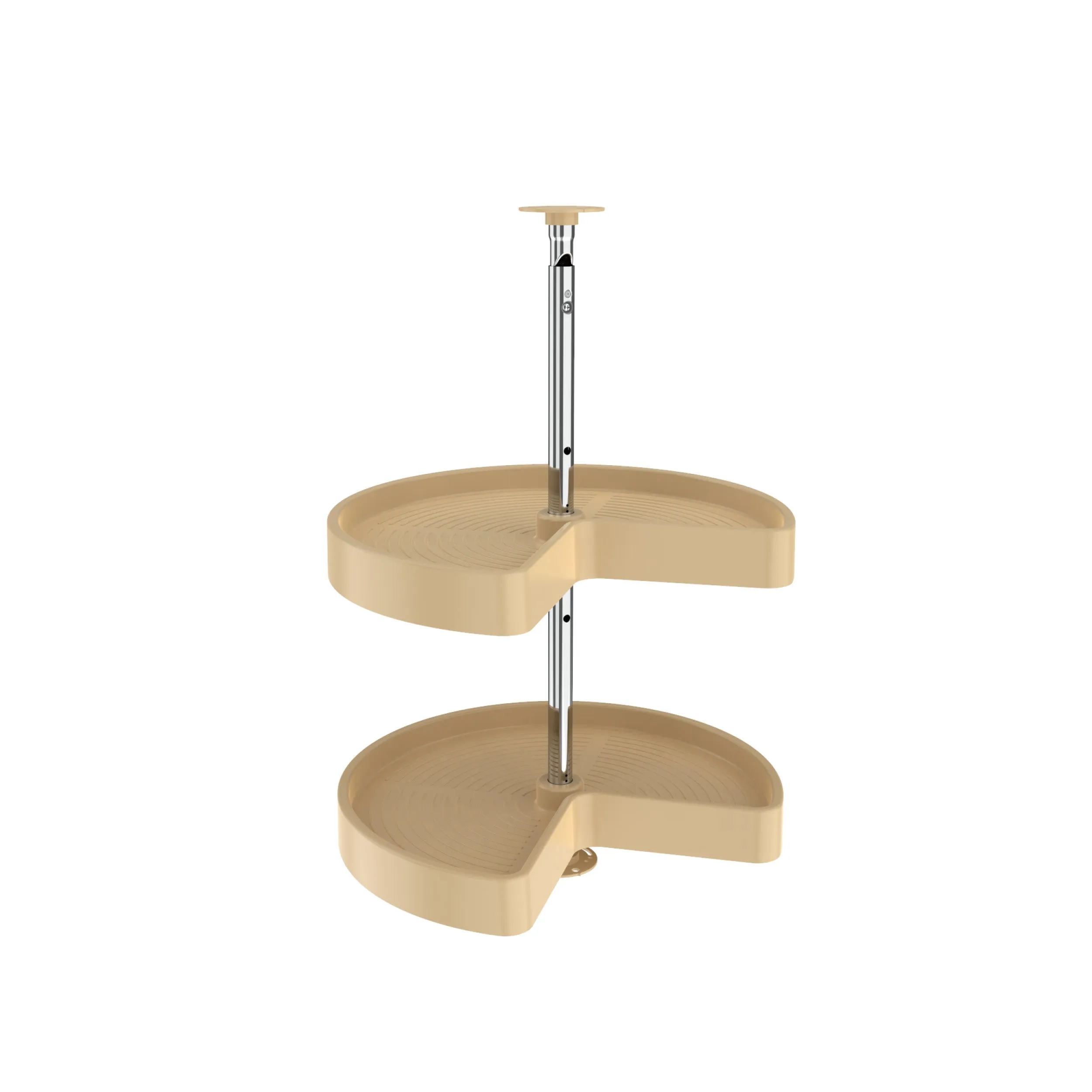 Rev-A-Shelf / LD-2472-18-15-1 / Polymer Kidney-Shaped 2-Shelf Lazy Susan for Corner Wall Cabinets