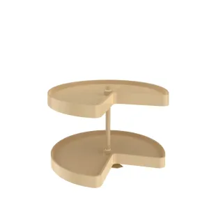 Rev-A-Shelf / LD-2472-24BM-15-1 / Polymer Kidney-Shaped 2-Shelf Lazy Susan w/Bottom Mount Hardware for Corner Base Cabinets